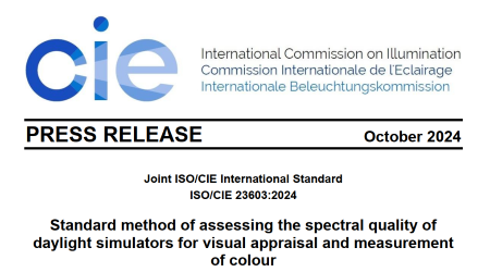 国际照明委员会（CIE）联合ISO/TC?274发布国际标准ISO/CIE 23603:2024