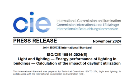 国际照明委员会（CIE）联合ISO/TC?274发布国际标准ISO/CIE 10916:2024